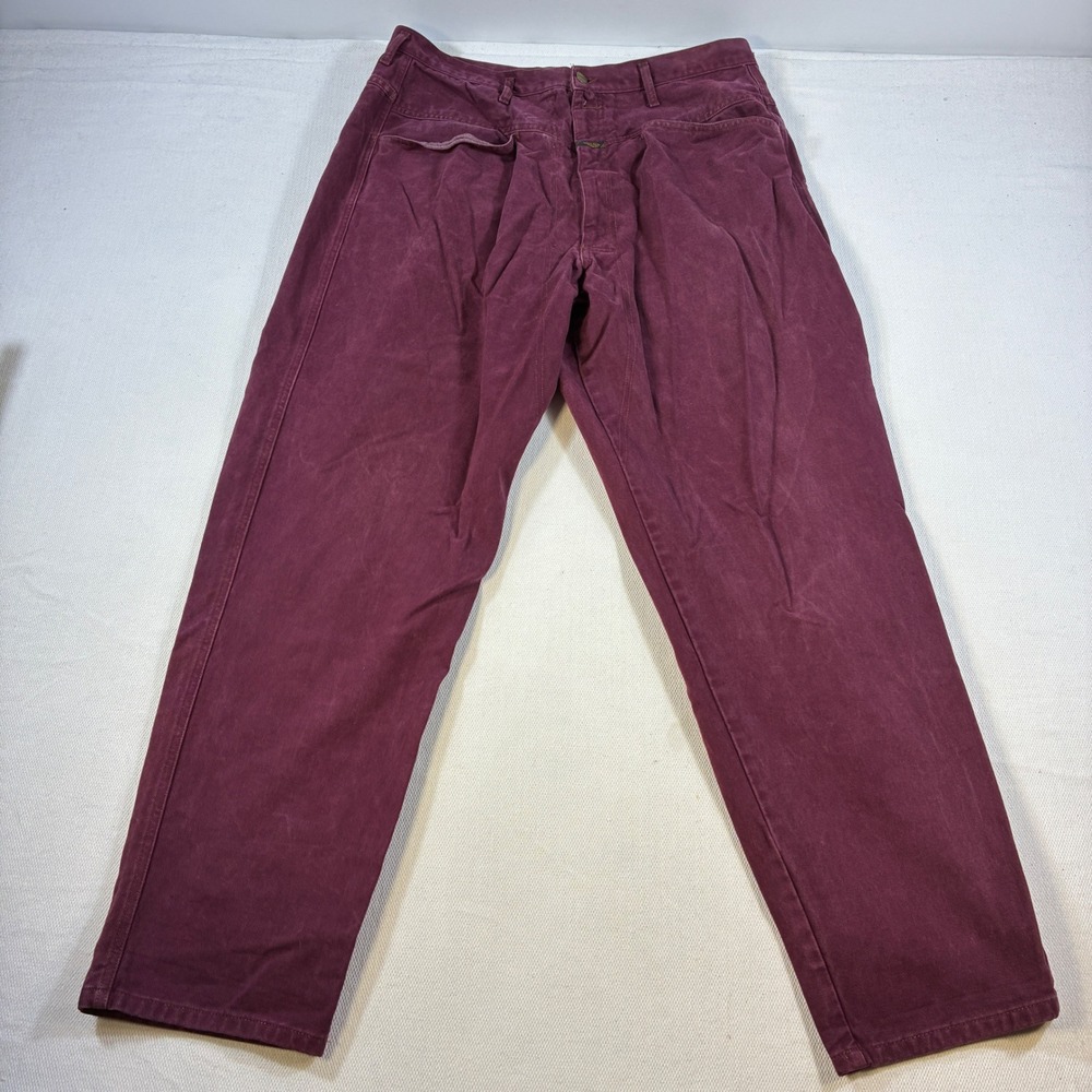 Vintage Marithe Francois Girbaud Shuttle Pants‎ Burgundy Mens No Tag 38x31